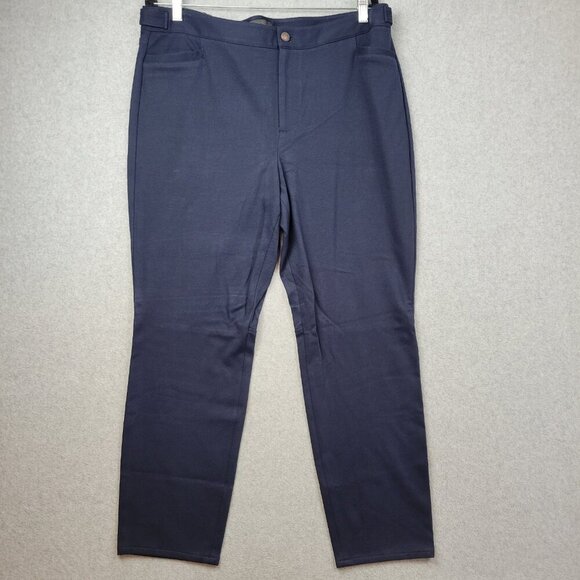 Talbots Pants - Talbots Lexington Dress Pants Women 16 Navy High Rise Straight Leg Pockets